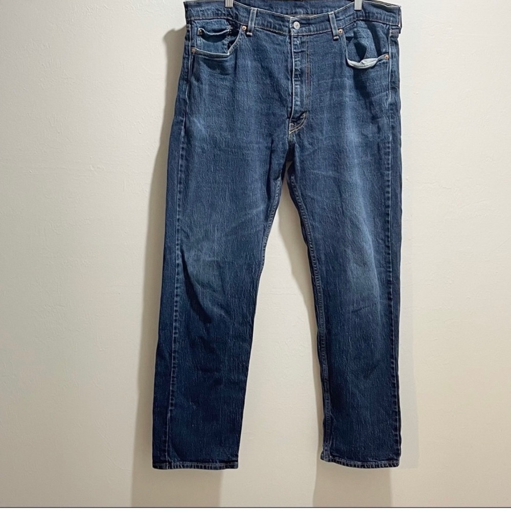 LEVI’S Men’s Straight Fit 505 Rigid Jeans Zipper Fly Dark Wash Size 40” X 32”